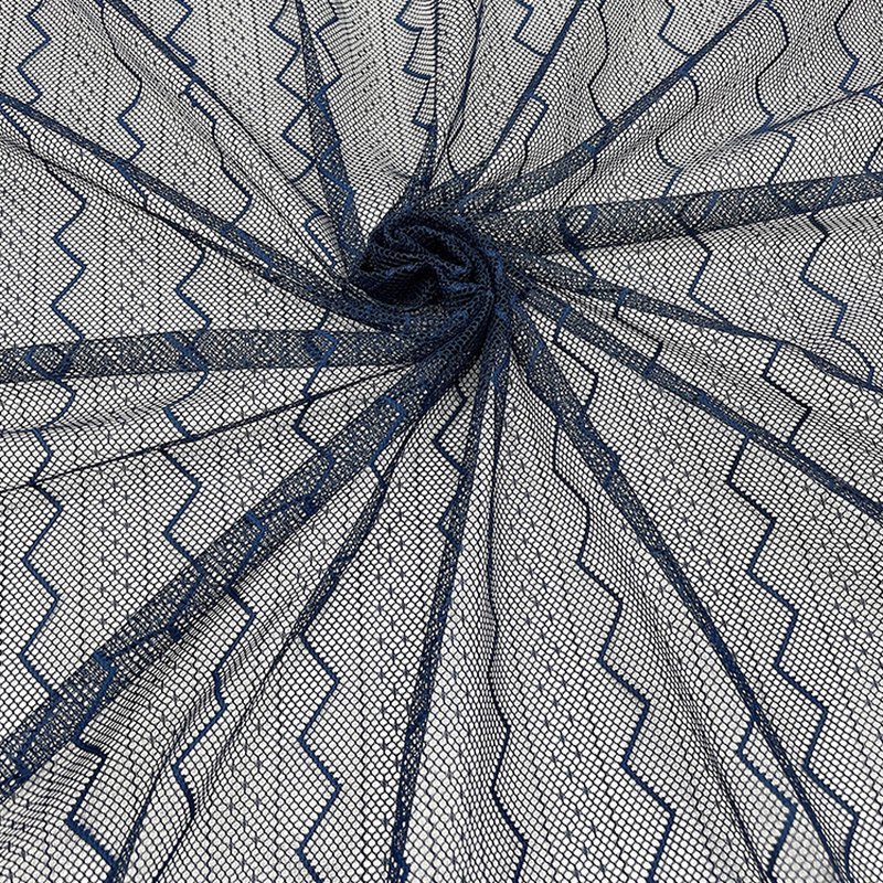 Lace Fabric Wave Jacquard Polyester Warp Knit for Women's Wear Wholesa 4